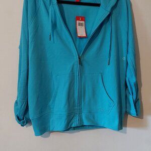 Izod Zipper Teal Blue Sweatshirt
